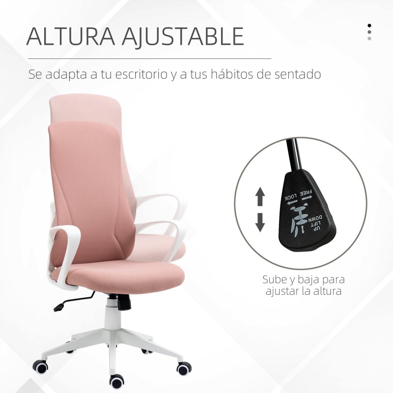 Detalle de vinsetto Silla de Oficina Giratoria Rosa