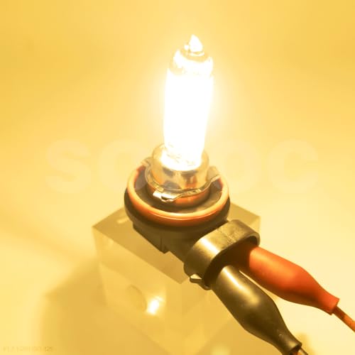 Detalle 2 de SOFOC H16 Ampoule Halogène Feu de Brouillard 12V 19W 3000K Jaune – Lot de 2