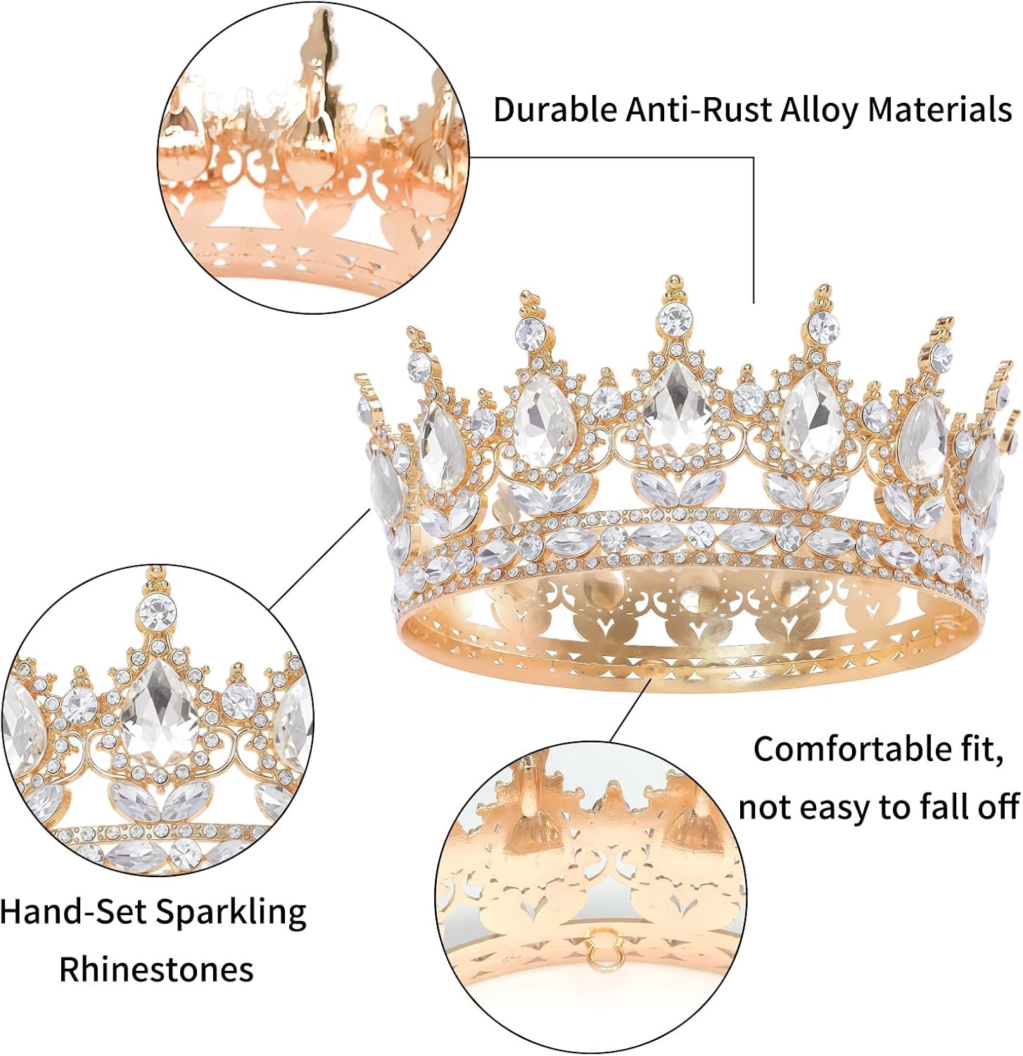 Thumbnail 4 de Vintage Braut Haarschmuck Krone 40 cm Geschenkbox