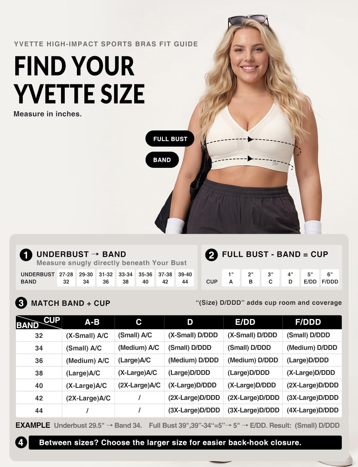Detalle de Yvette High-Impact Sports Bra for Women — Sleek V-Neck with Adjustable Criss Cross Straps