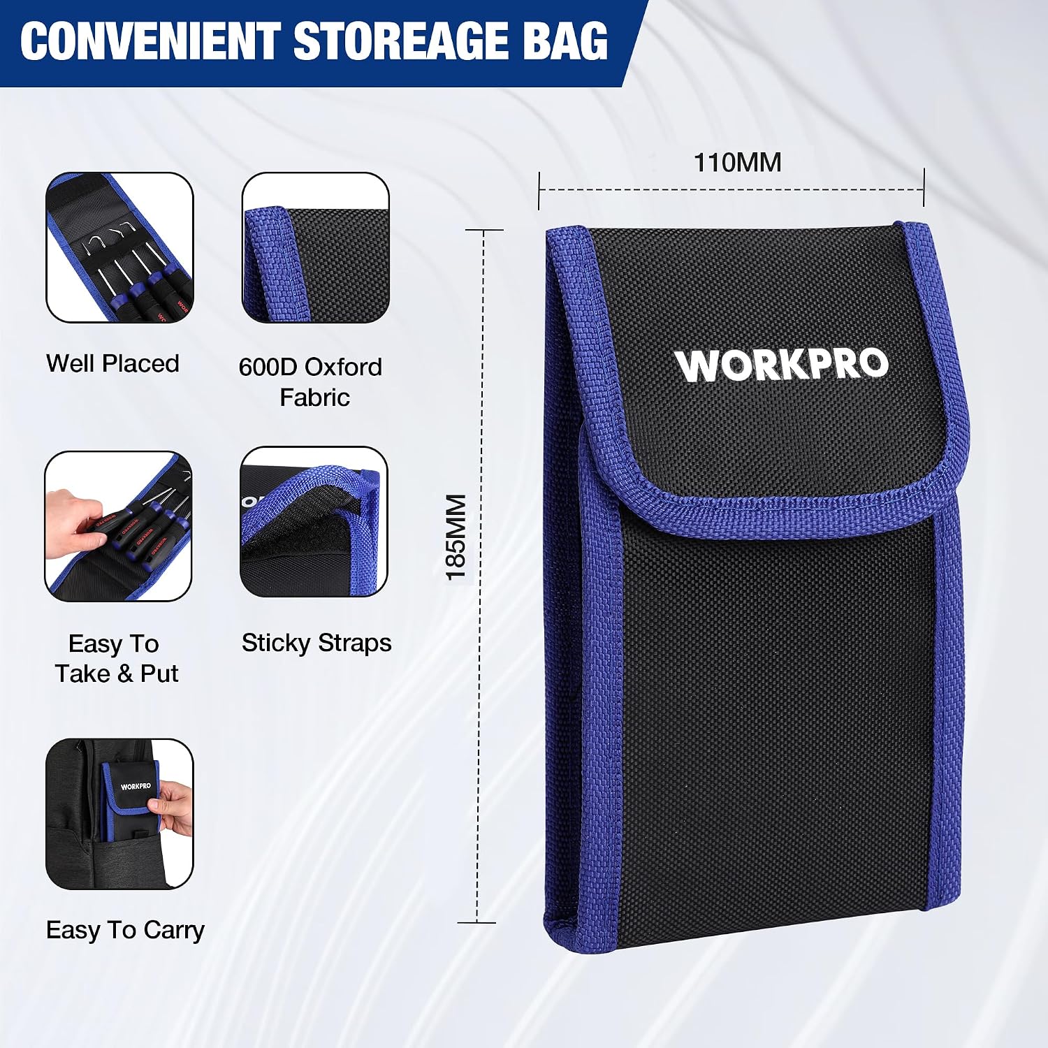Thumbnail 5 de WORKPRO Ganci per Paraolio 4 pezzi – Set di Ganci di Precisione per Paraolio con Impugnatura Ergonomica