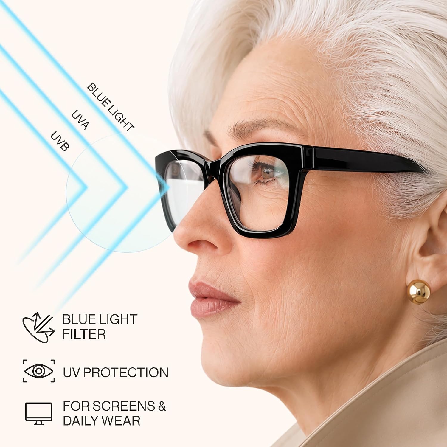 Thumbnail 3 de CCVOO DK01 1.25 Reading Glasses for Women, Blue Light Readers, B2 Color Flash