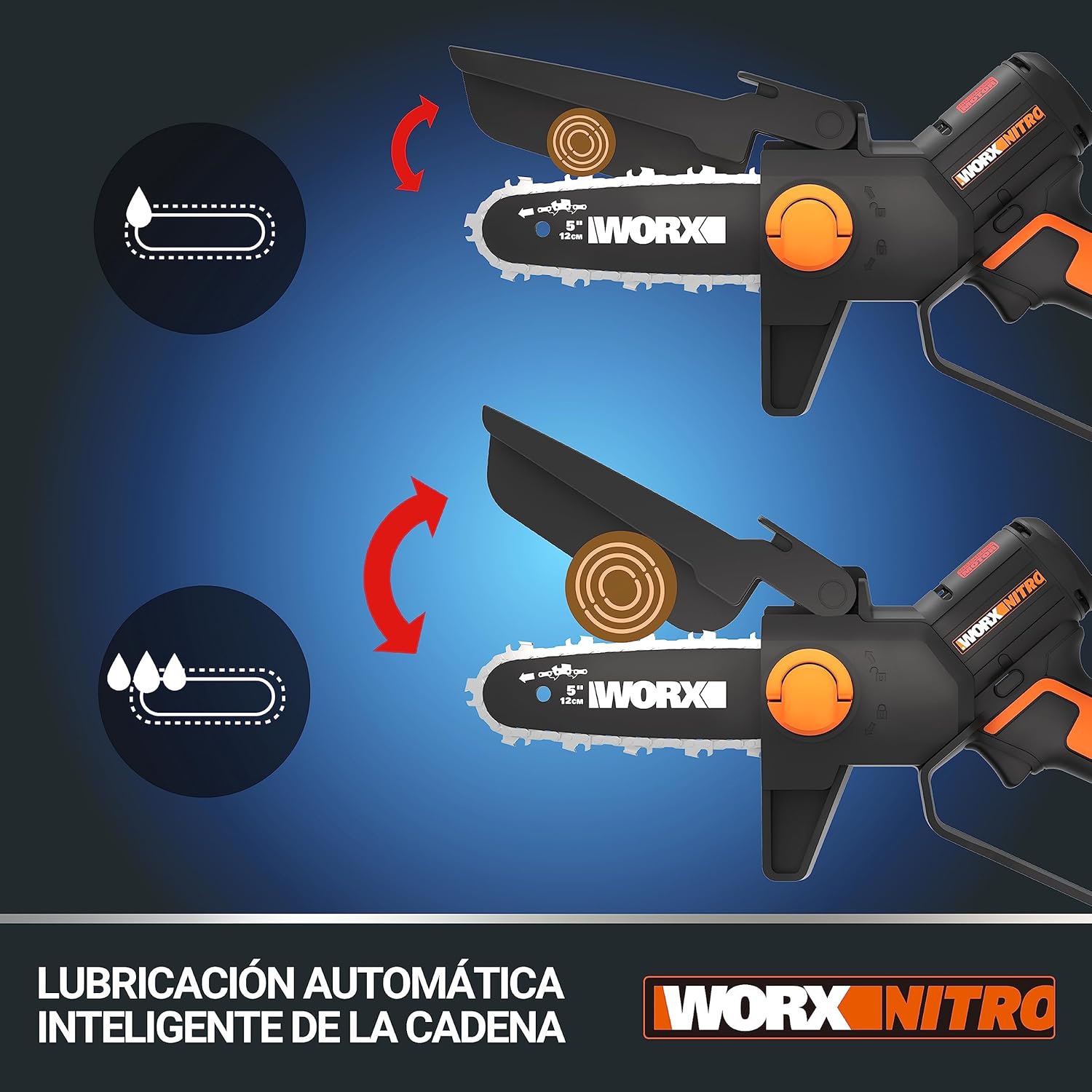Thumbnail 3 de WORX WG325E.9 mini motosierra 20V