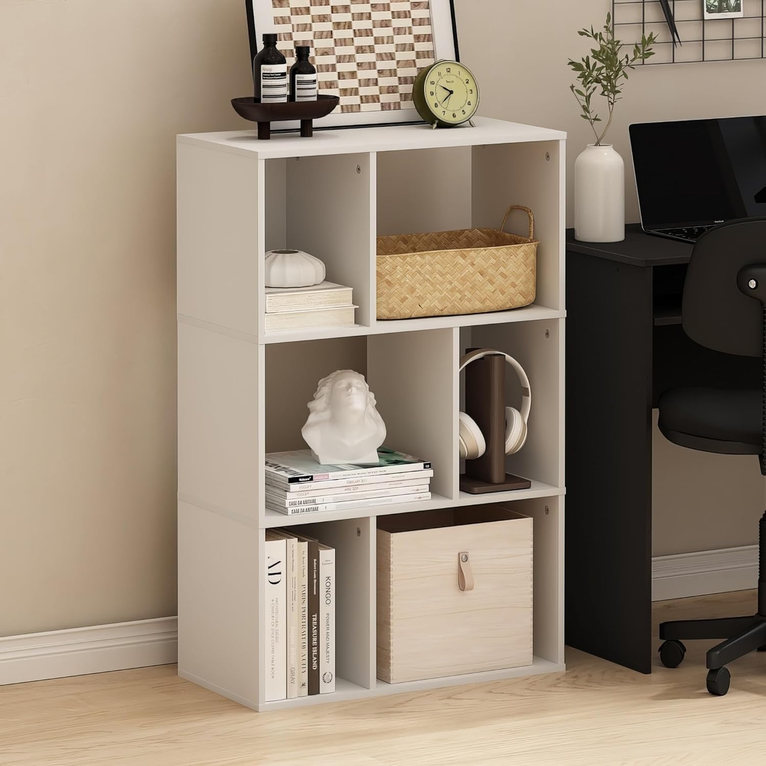 Thumbnail 1 de Furinno DALY Libreria 6 Cubi: organizer a cubi irregolari in bianco, ideale per soggiorno e ufficio