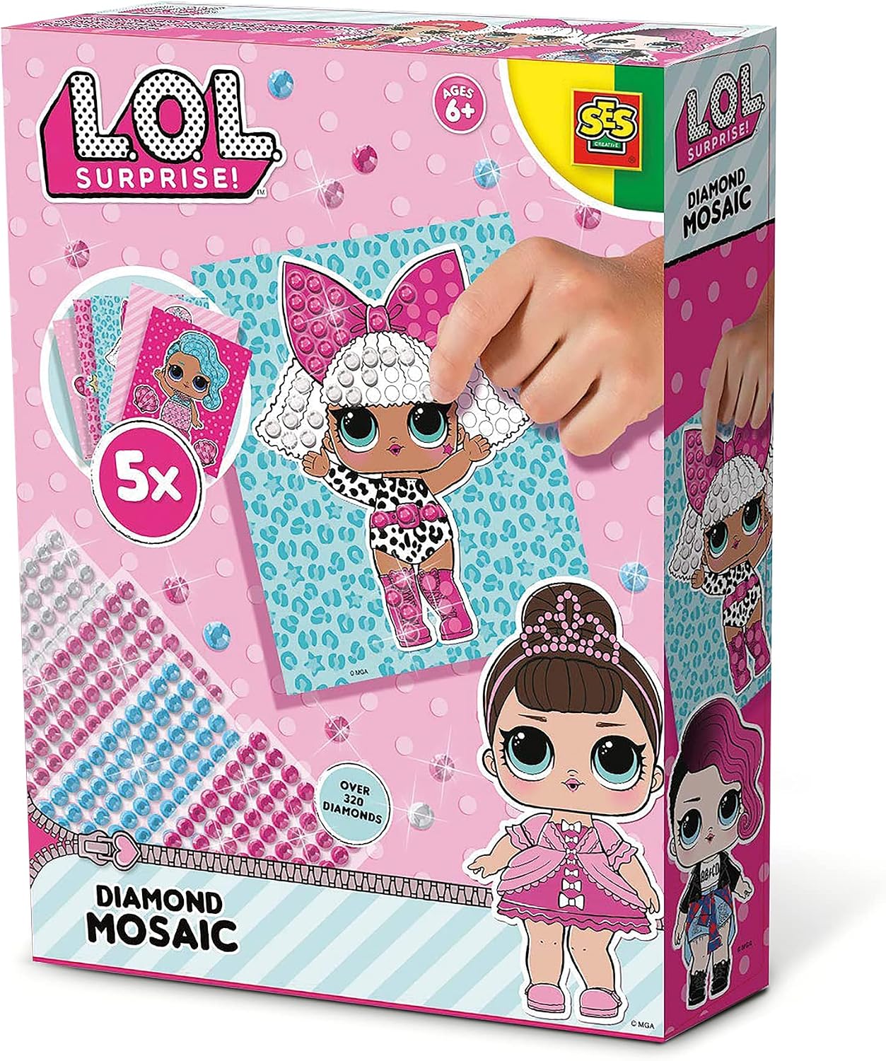SES Diamant-Mosaik LOL (14195), Pink – Diamant-Mosaike zum Selbergestalten