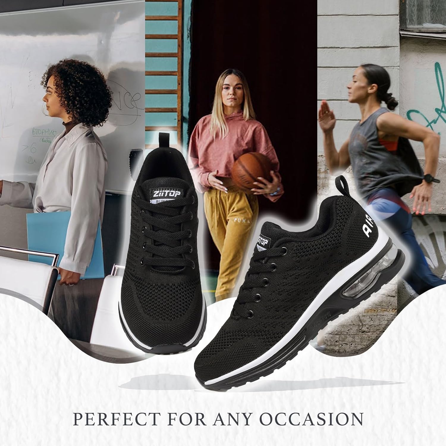 Thumbnail 1 de Womens Trainers Running Shoes Air Cushion Sneakers – Lightweight Breathable Mesh Walking Shoes