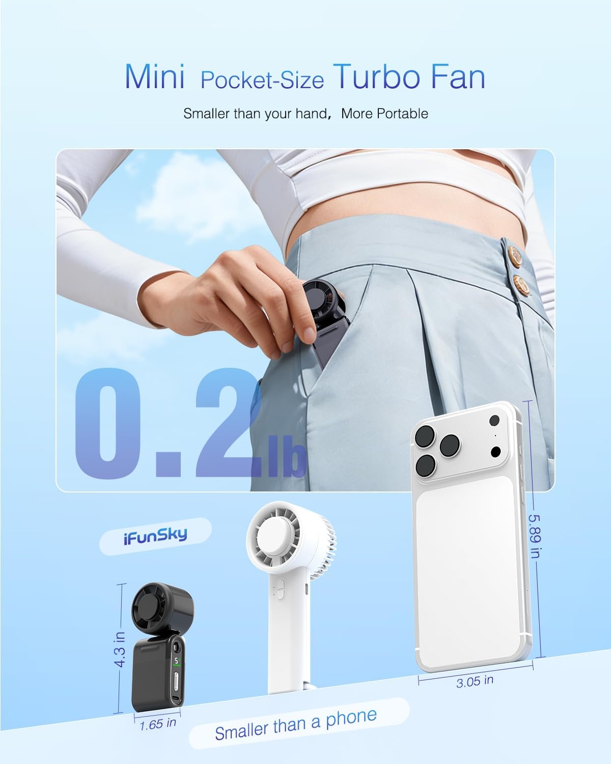 Thumbnail 6 de iFunSky Mini Portable Handheld Turbo Fan: Small, Quiet, and Mighty