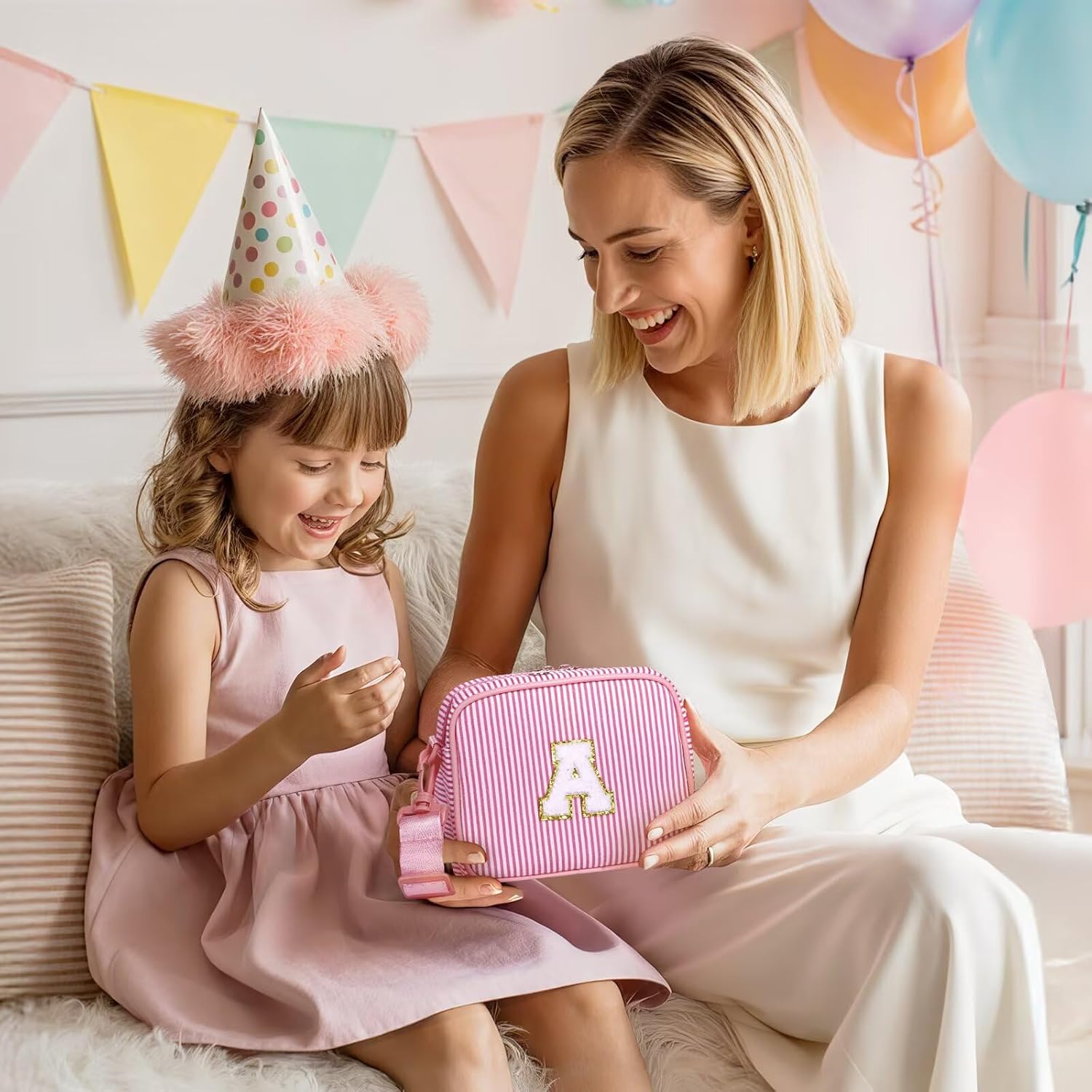 Thumbnail 2 de YOOLIFE Personalisiert Umhängetasche Mädchen – Monogramm-Umhängetasche in Rosa, personalisierbar