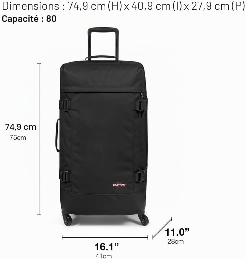 Detalle de Eastpak TRANS4 L Valise 75 x 41 x 28 cm – 80 L – Noir