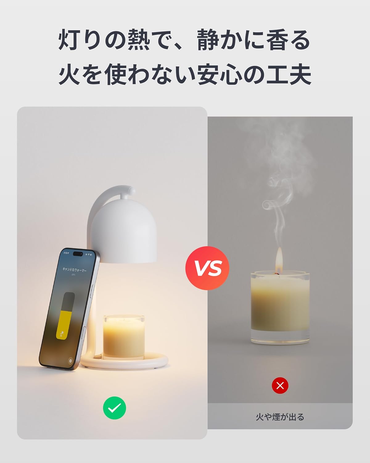 Detalle de SwitchBot W8302100 スマートキャンドルウォーマー 無段階調光・タイマー付き、GU10ハロゲン電球2個付属