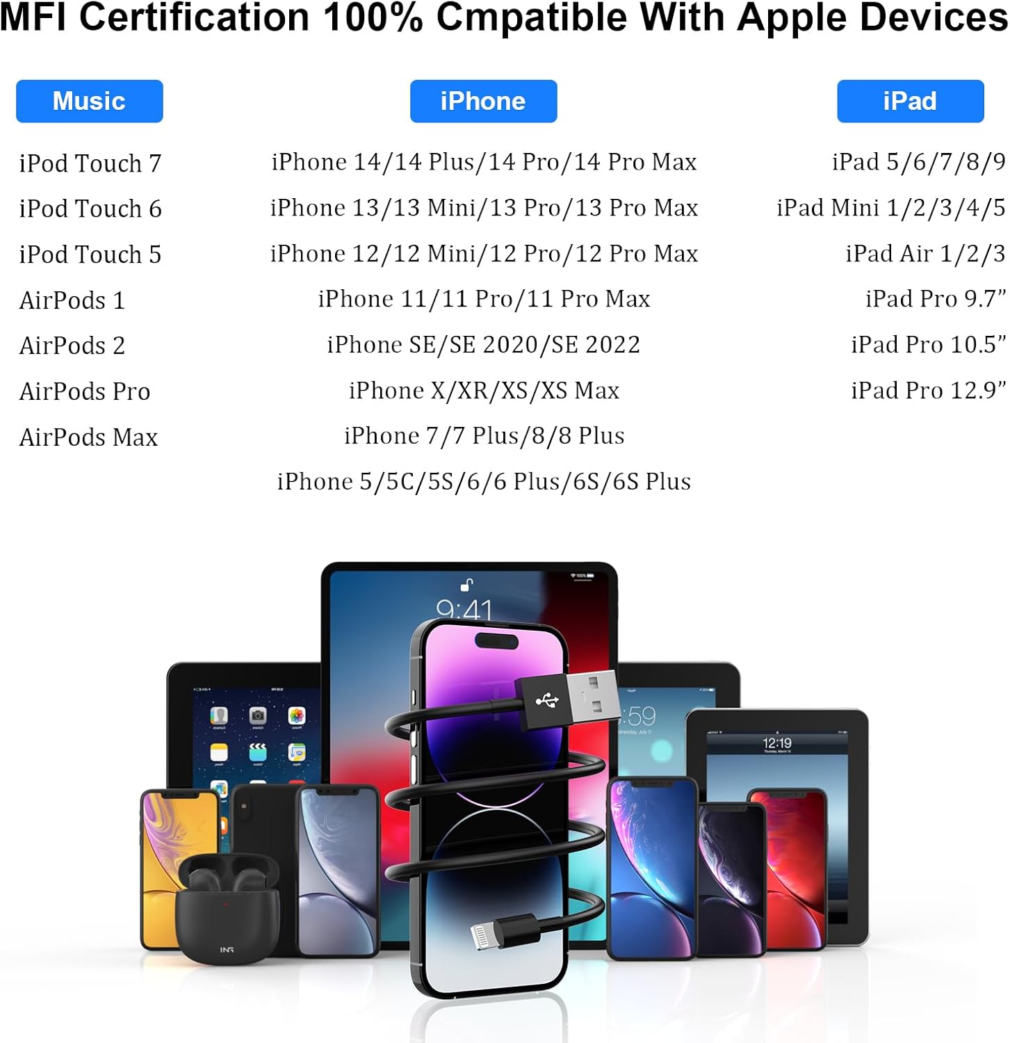 Thumbnail 5 de esbeecables CA-56A iPhone Charger Set with Two 6-Foot MFi Lightning Cables