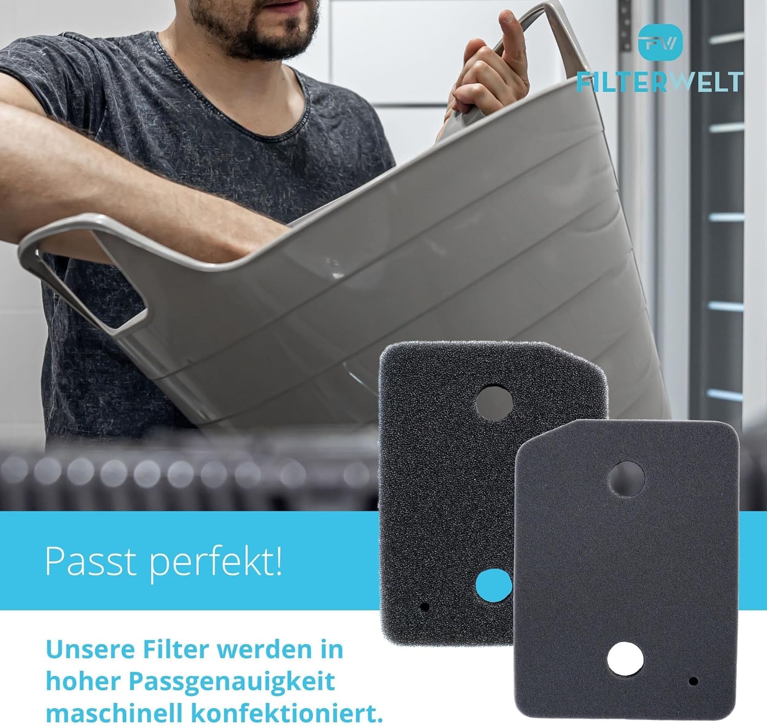Detalle de 2er Set Filter passend für Miele T1 – Fein/Grob, Schwammfilter, Kondenstrockner
