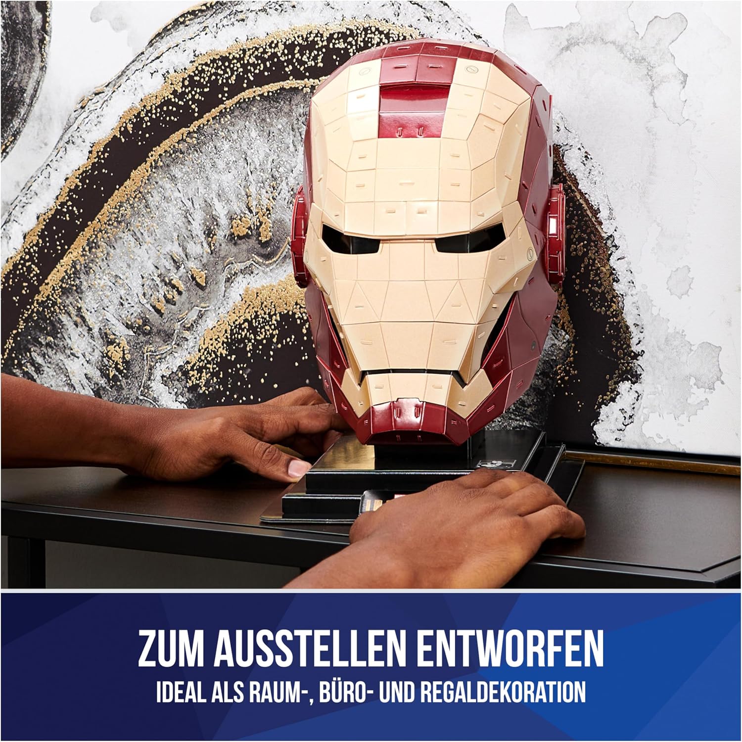 Thumbnail 4 de 4D Build Marvel Iron Man-Helm – detailreicher 3D-Modellbausatz aus Karton, 96 Teile