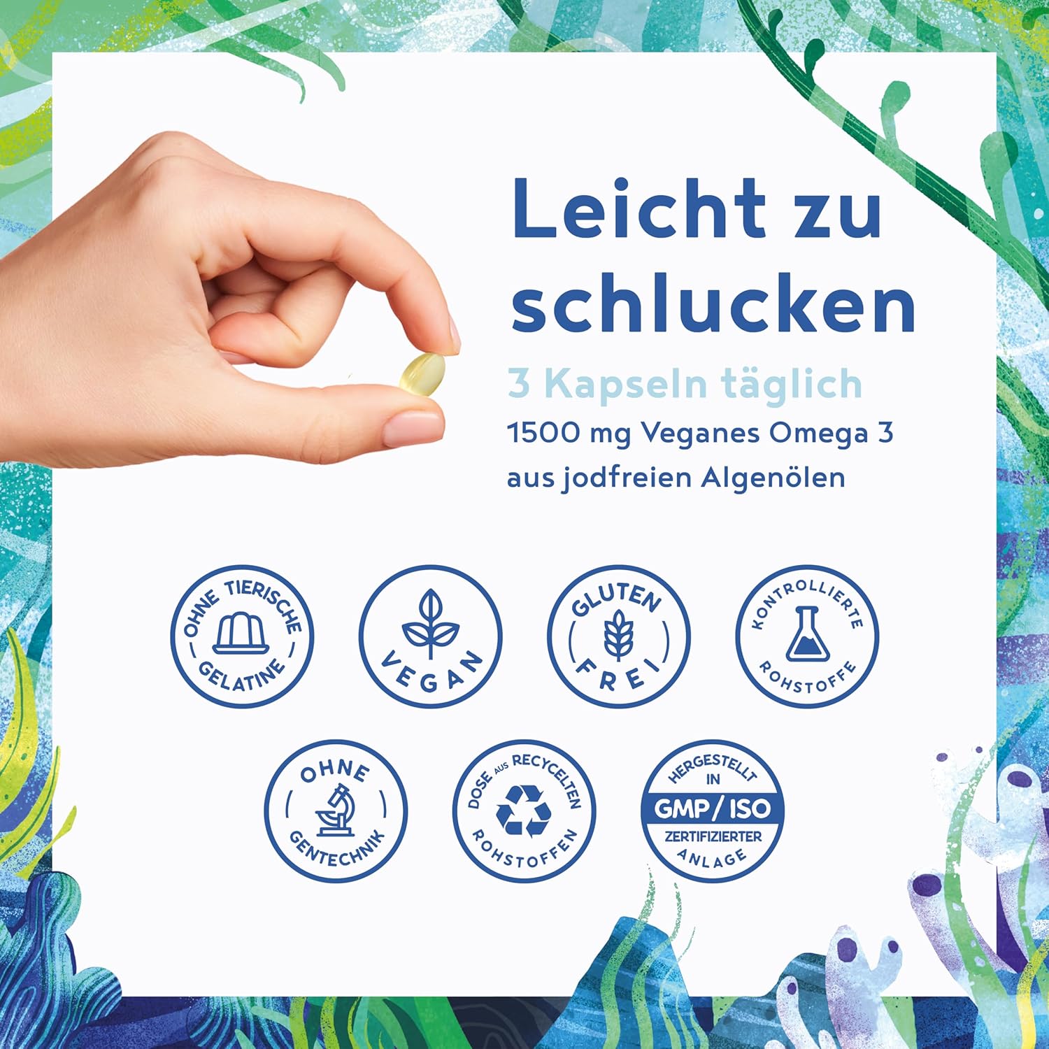 Thumbnail 2 de Omega 3 Vegan Hochdosiert aus Algenöl – Alpha Foods, 90Softgels