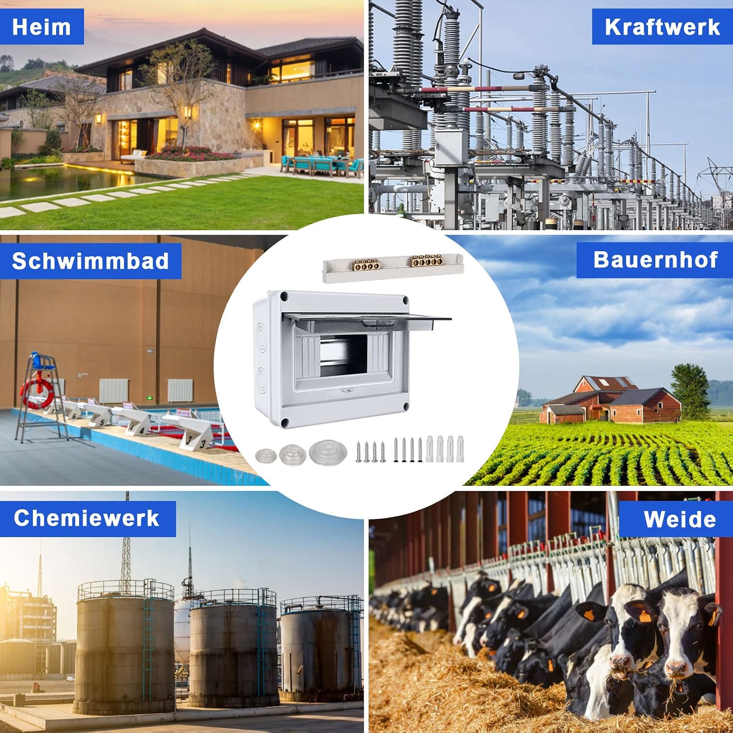 Thumbnail 6 de HOSPAOP 701203829404 opbouwverdeler IP65, 8 modules en messing klemmen