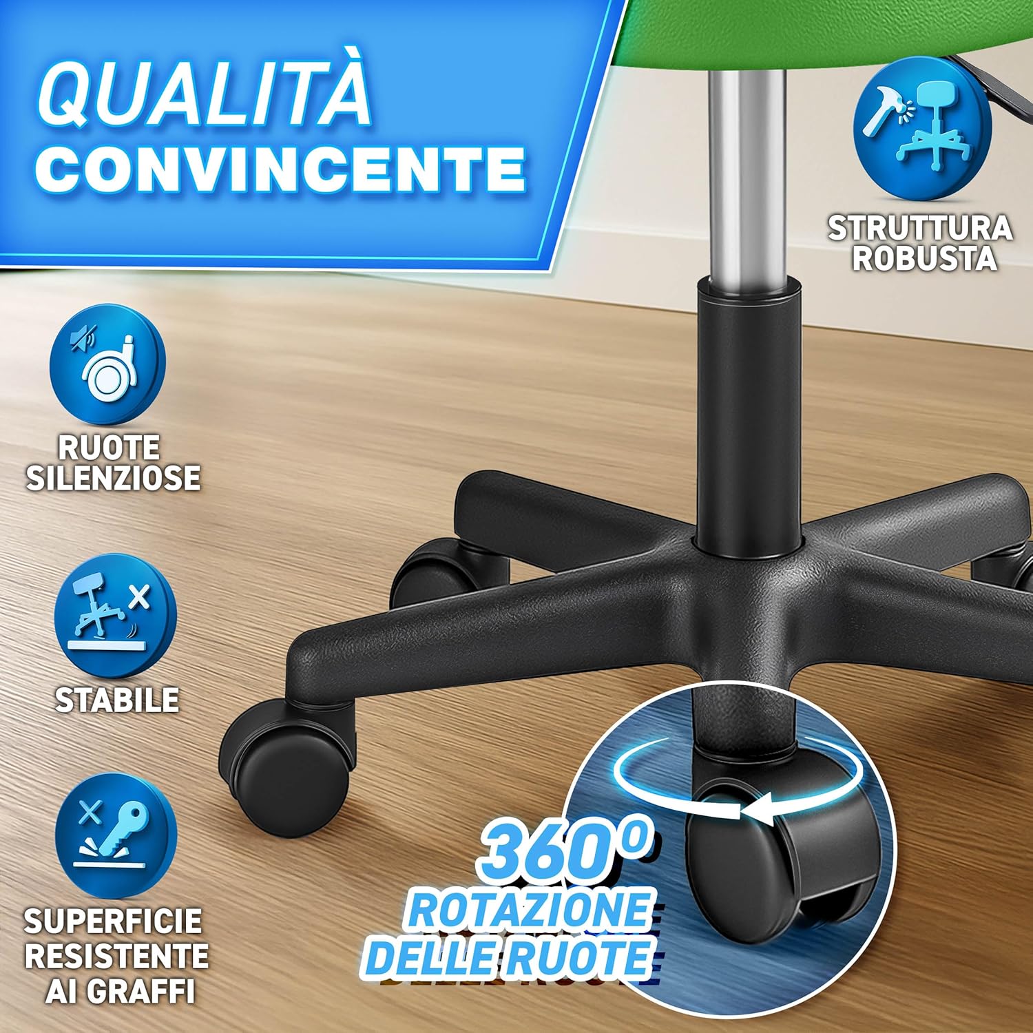 Thumbnail 2 de TRESKO sgabello girevole 47-60 cm