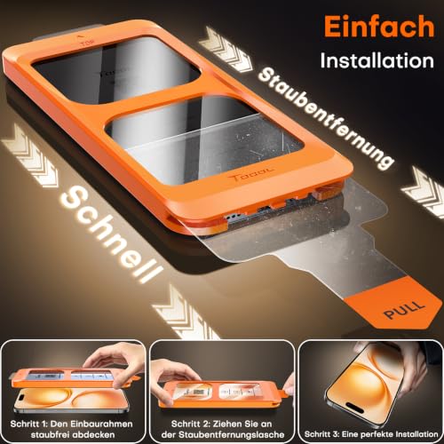 Thumbnail 3 de TOCOL Panzerglas für iPhone 18 Pro Max 6,9 Zoll – einfache Montage, 9H Schutz