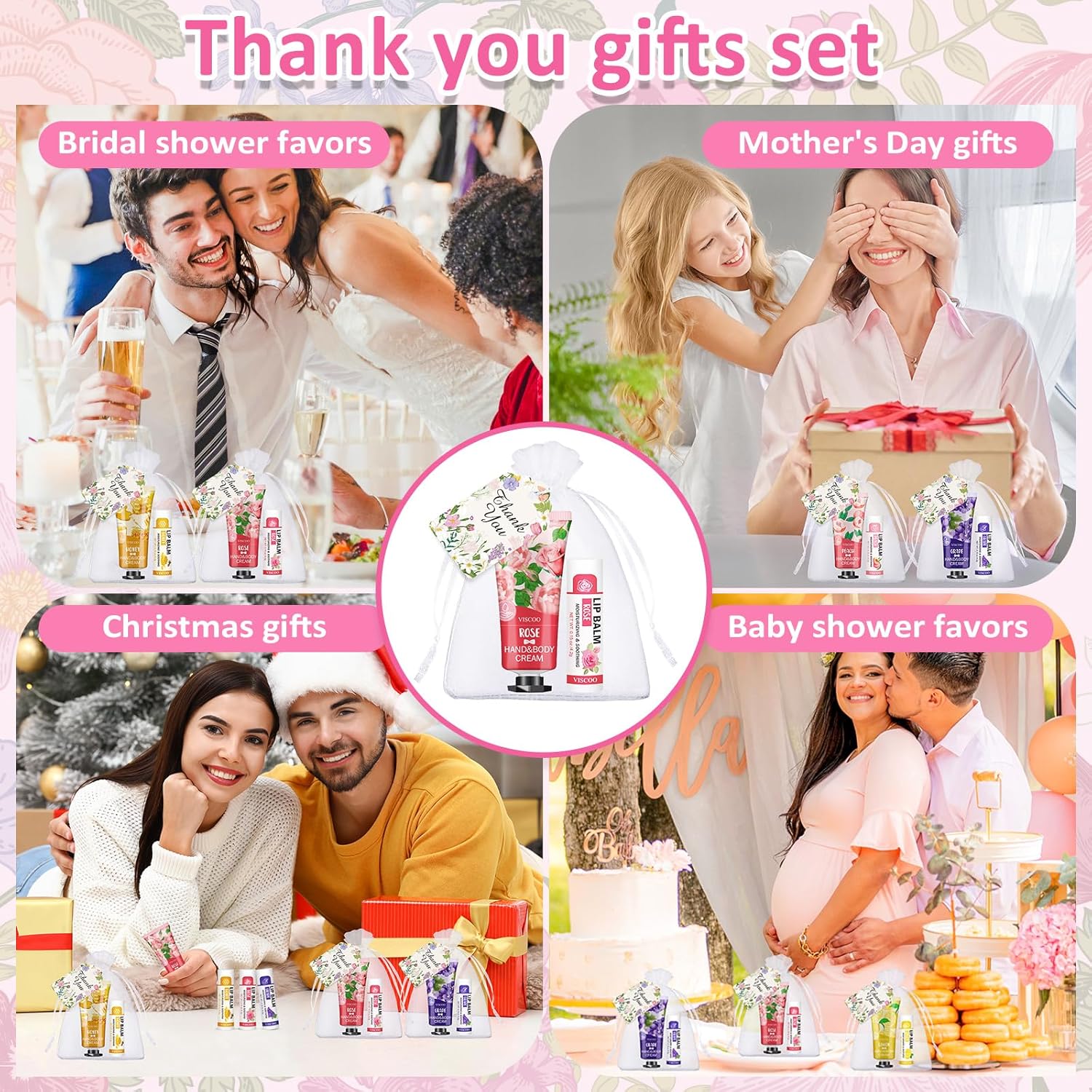 Thumbnail 5 de VISCOO 40 Sets Hand Cream and Lip Balm Bulk Gift Set