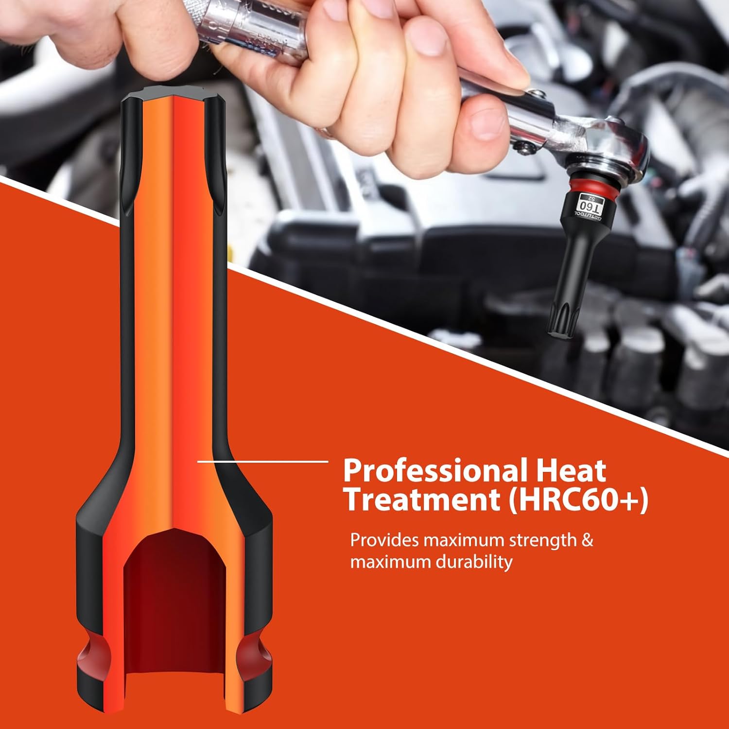 Thumbnail 5 de GETLITOOL 1/2" Kraft-Schlagschrauber-Nüsse Satz (8-tlg) S2 Torx T30–T80 mit 78 mm Bits