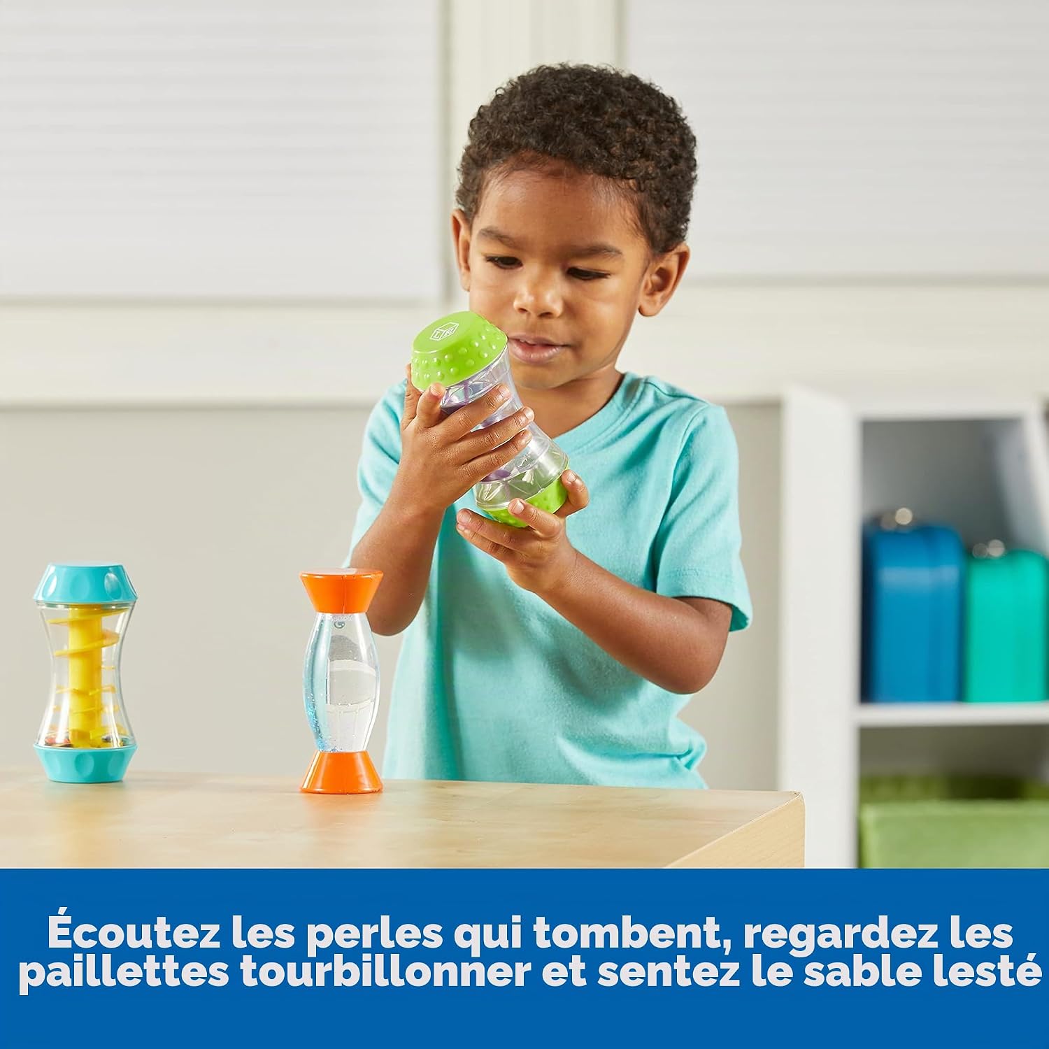 Thumbnail 3 de Learning Resources Trio sensorische buizen met glitter, kralen en zand