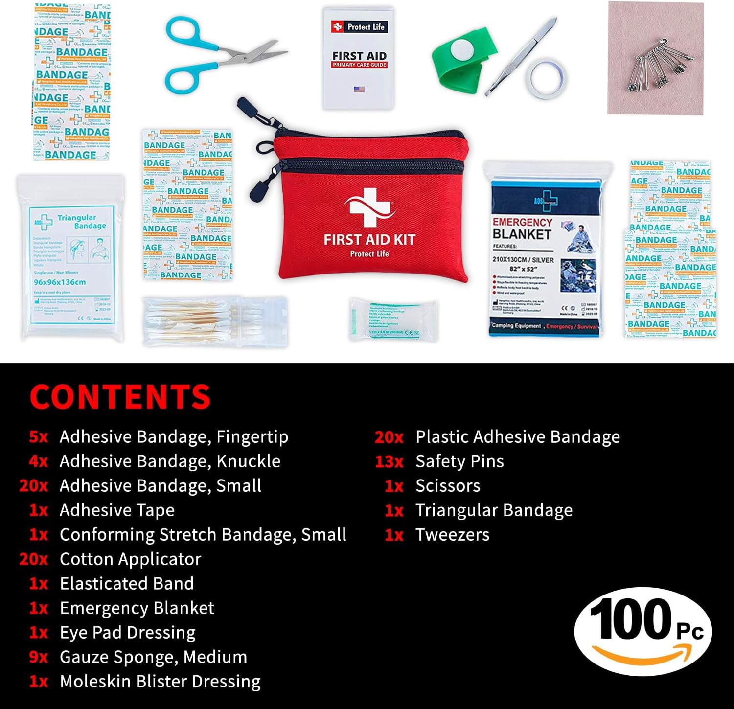 Detalle de Protect Life First Aid Kit, 100-Piece