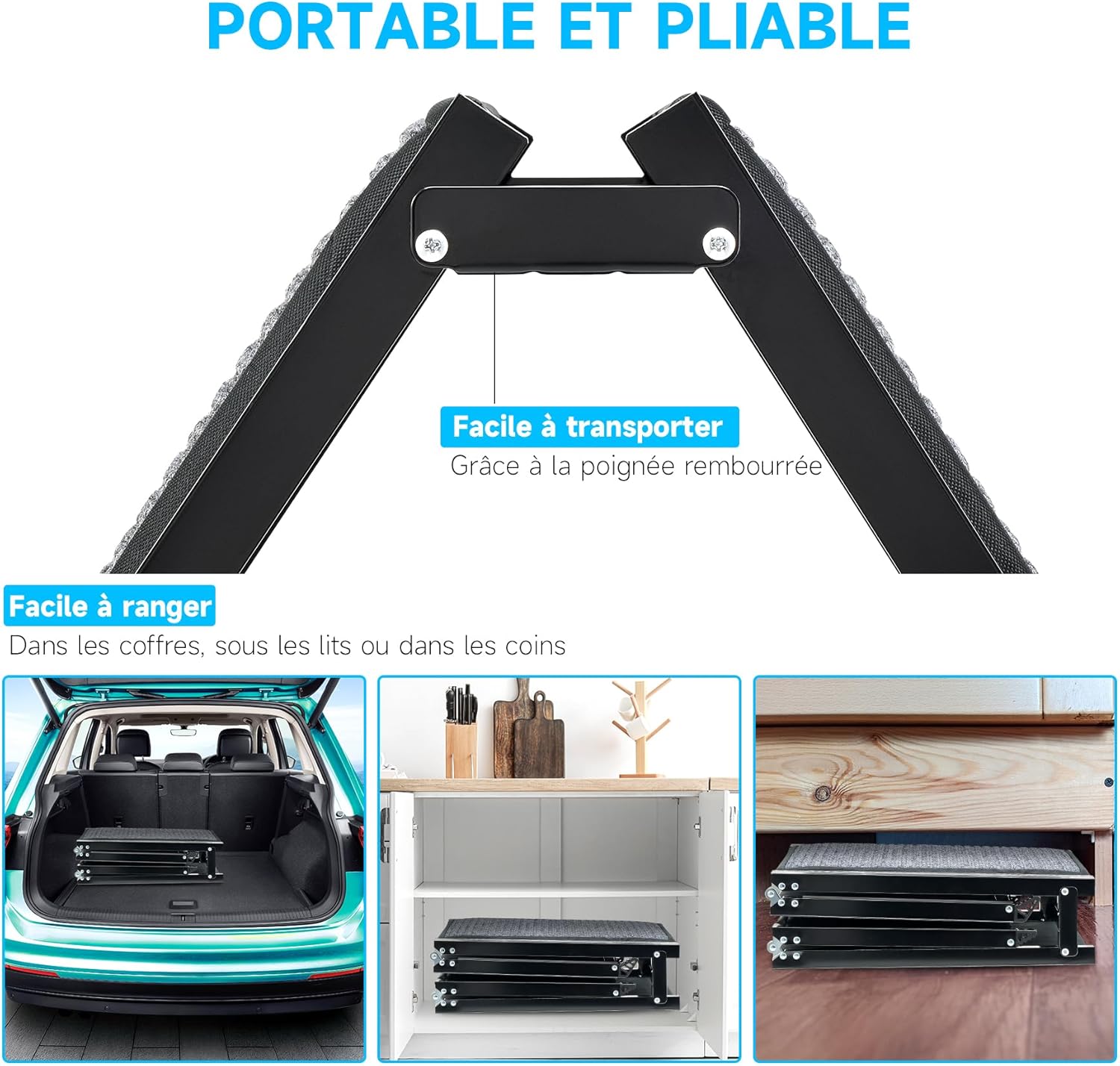 Thumbnail 6 de CO-Z Rampe pour Chien 160×44 cm – Rampe d’accès voiture pliable, capacité 90 kg