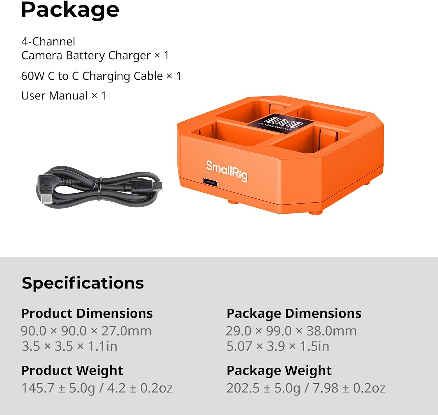 Thumbnail 5 de SMALLRIG 4839 Chargeur 4 canaux 60 W