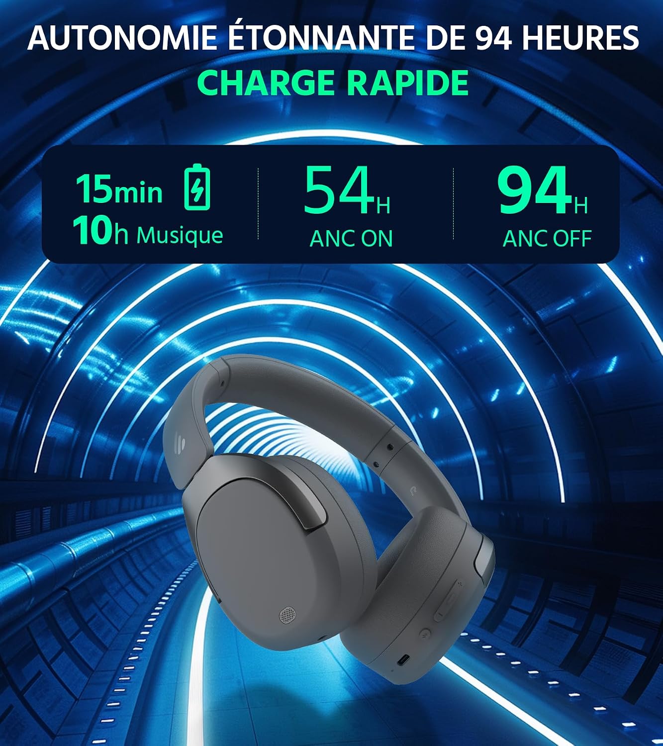 Thumbnail 4 de Edifier W830NB Casque sans Fil avec ANC et LDAC gris