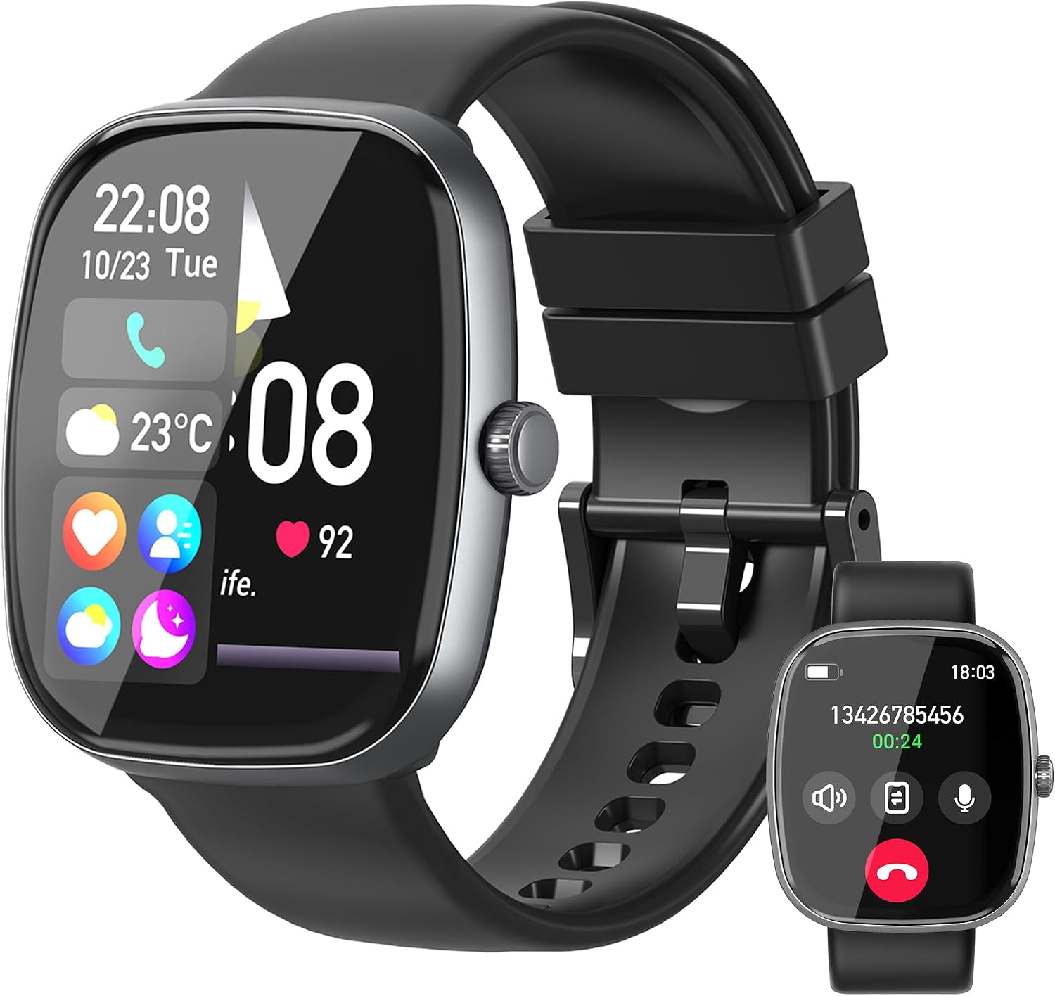 Detalle de Aputeta 1.85-Inch Fitness Smartwatch with Bluetooth Calling, 120 Sports Modes