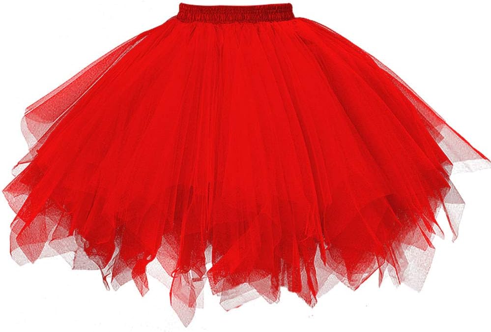 Detalle de GOOBGS Damen Ballettrock Tüll M 48cm Knielang