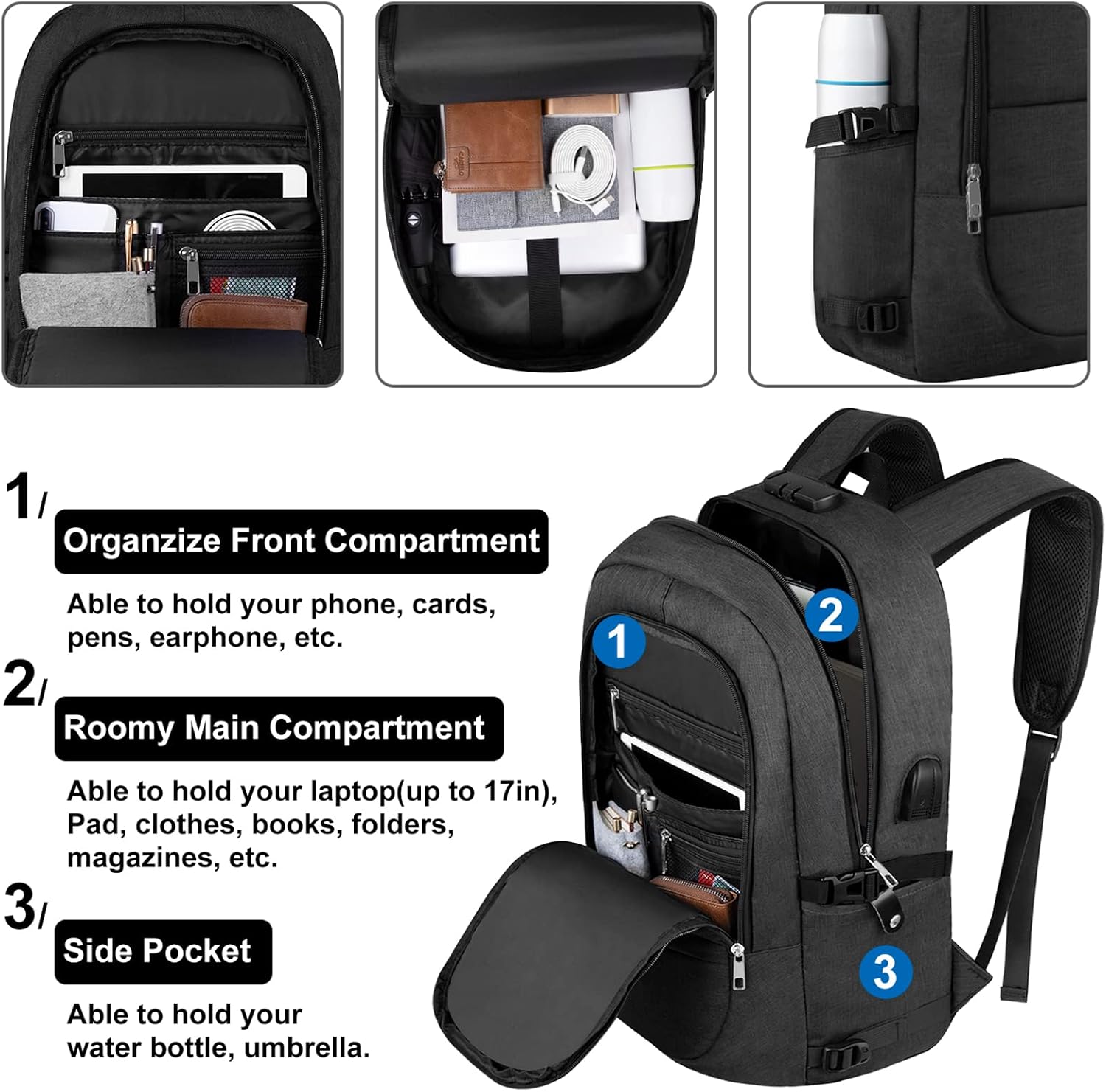 Detalle 2 de VSNOON Anti-Theft 17.3-inch Laptop Backpack