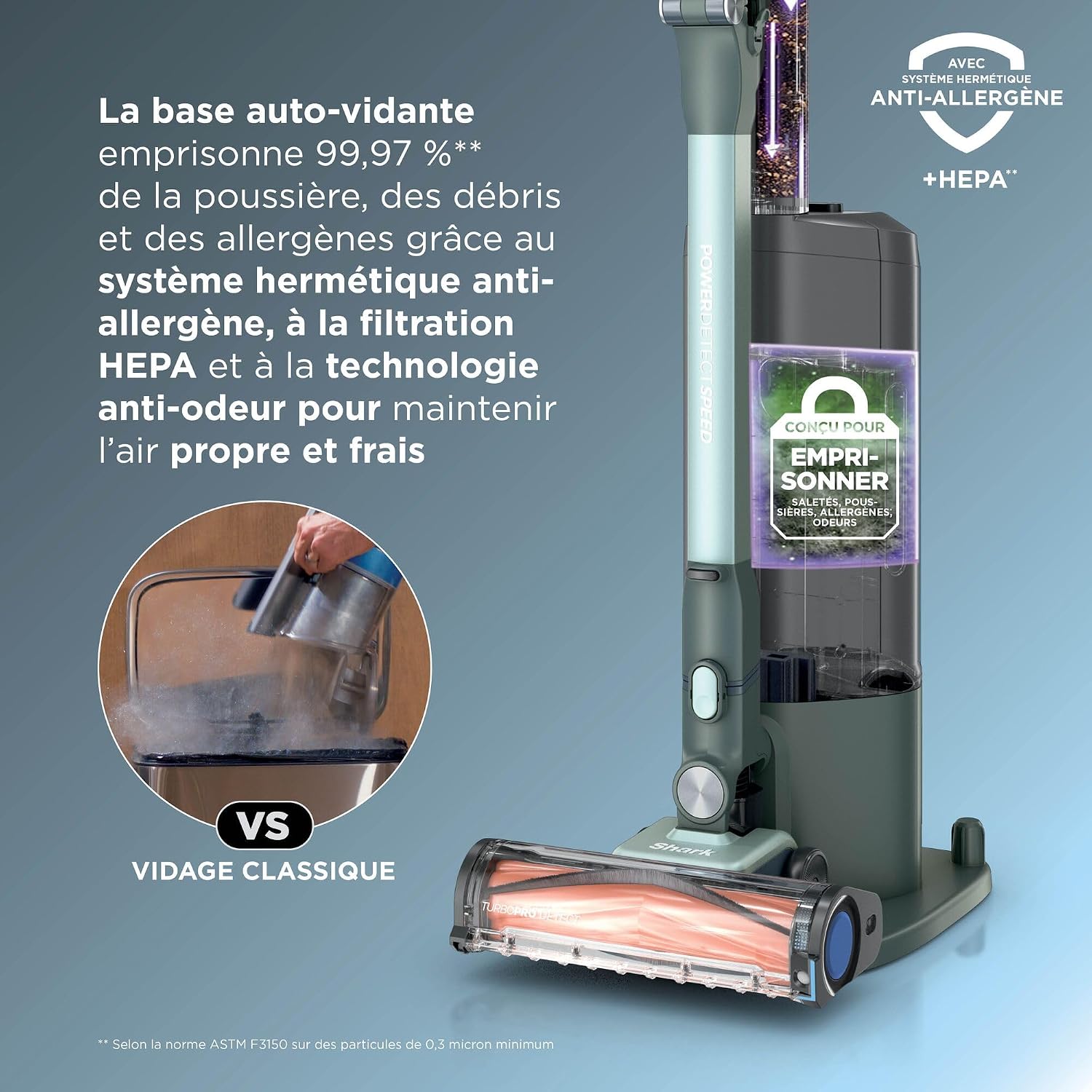 Thumbnail 3 de Shark PowerDetect Speed Clean & Empty IA3243FRT — Aspirateur sans Fil avec vidage automatique et brosse animale