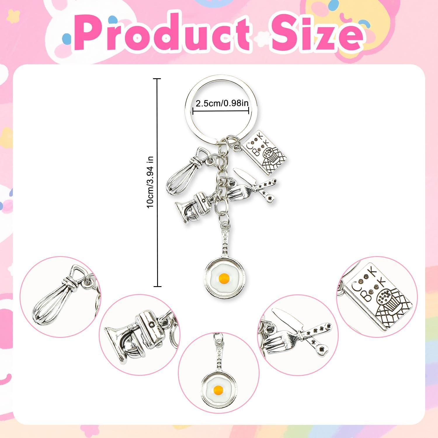 Thumbnail 1 de OBEISN Küchenbedarf-Schlüsselanhänger aus Edelstahl mit Mini-Spatel als Lebensmittel-Motiv