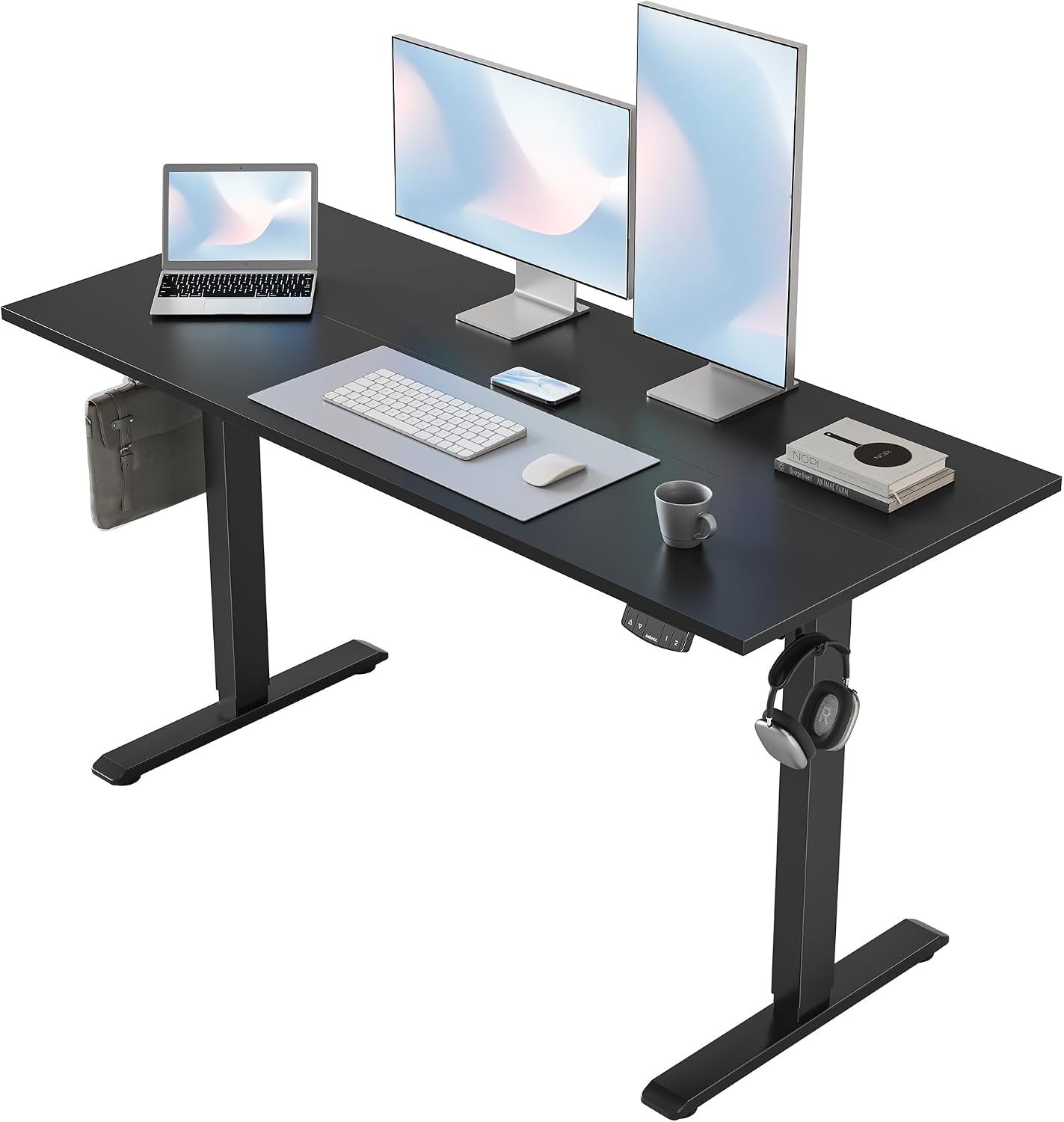 Detalle de Agilestic DJ 48 x 24-Inch Electric Standing Desk, Black, Memory Presets