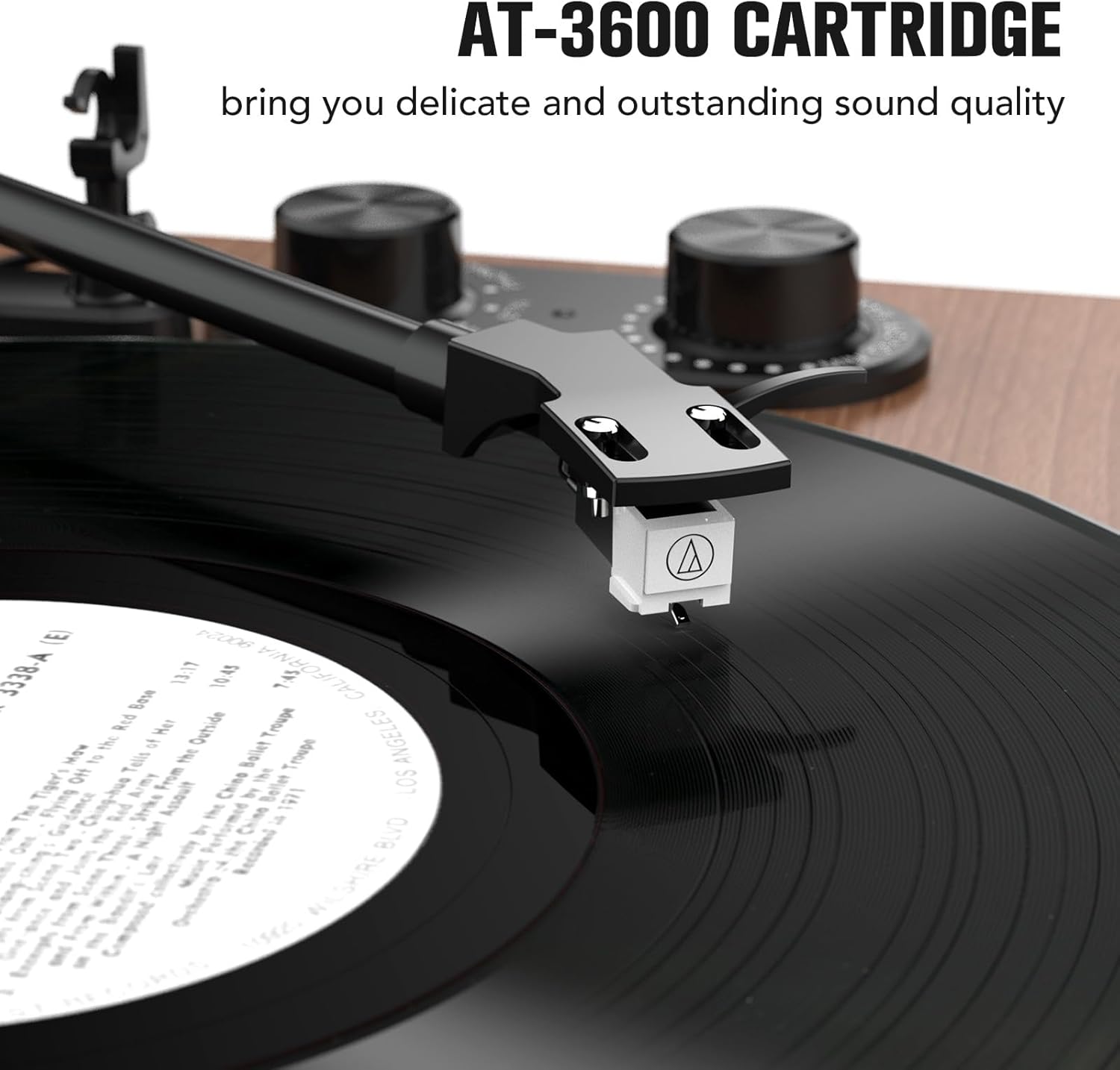 Thumbnail 3 de Udreamer Platine Vinyle Système Hi‑Fi avec Enceintes d'étagère 40 W — plateau aluminium, Bluetooth, 2 vitesses