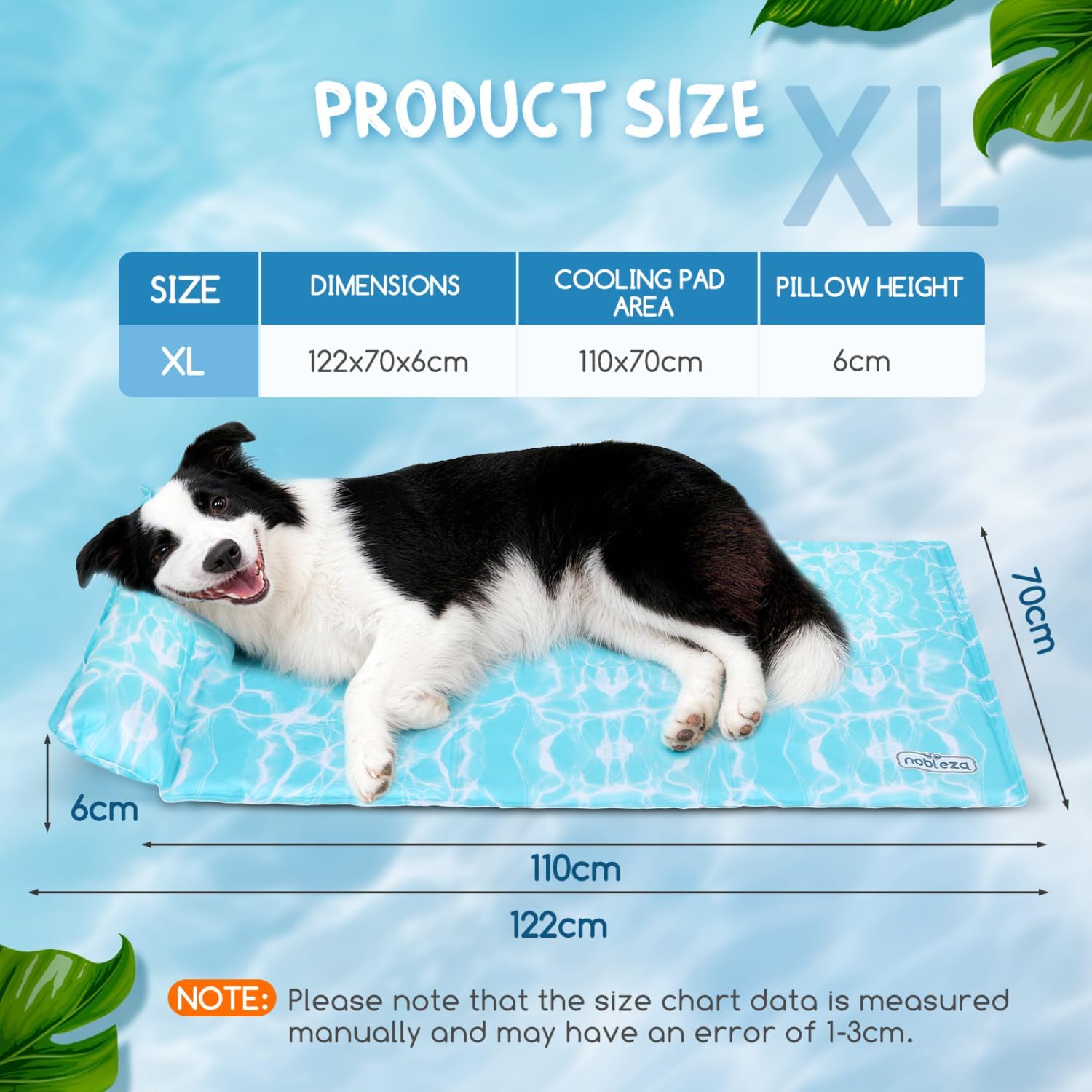 Thumbnail 2 de Tapis rafraîchissant Nobleza pour chat et chien 122 x 70 cm avec oreiller cervical 6 cm
