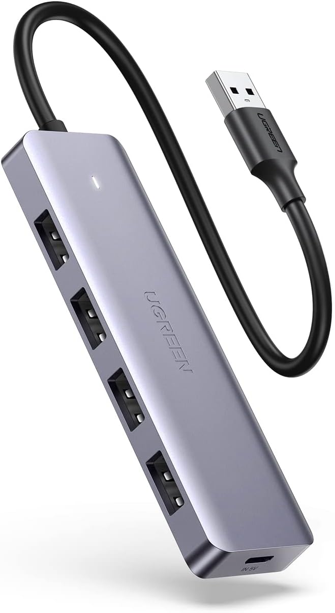 Detalle de UGREEN 4A-15CM USB 3.0 4ポートハブ USB-C給電対応・最大5Gbps・コンパクト設計