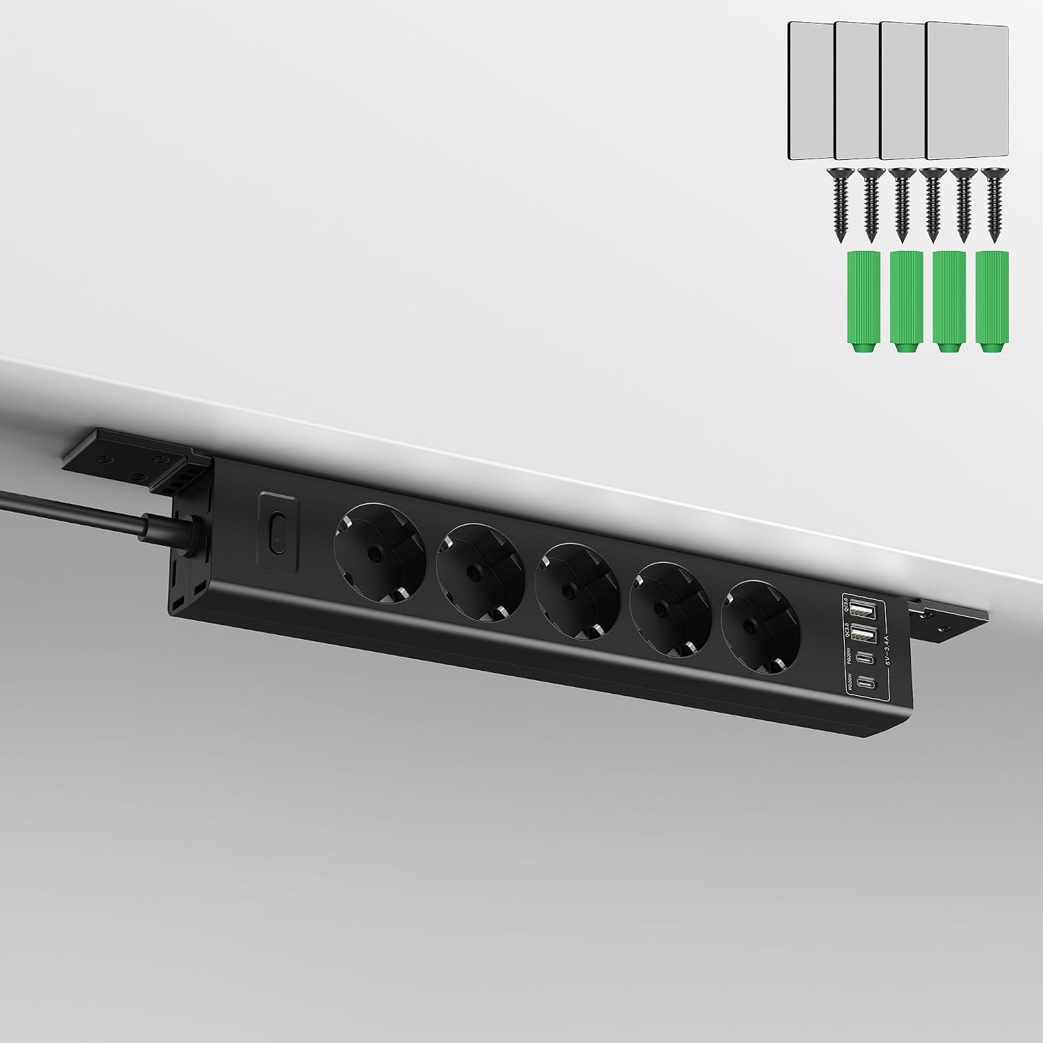 Detalle de Untertisch-Steckdosenleiste mit USB-C 20 W