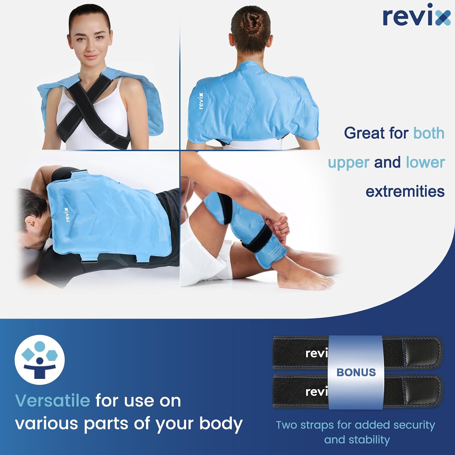 Detalle 2 de REVIX REX119 XXL Full Back Ice Pack Wrap, Flexible 13 x 21-Inch Gel Pack