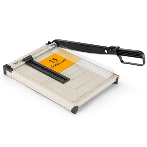 Detalle de WORKLION Cortador de papel de guillotina A4 con protector de seguridad (hasta 15 hojas)