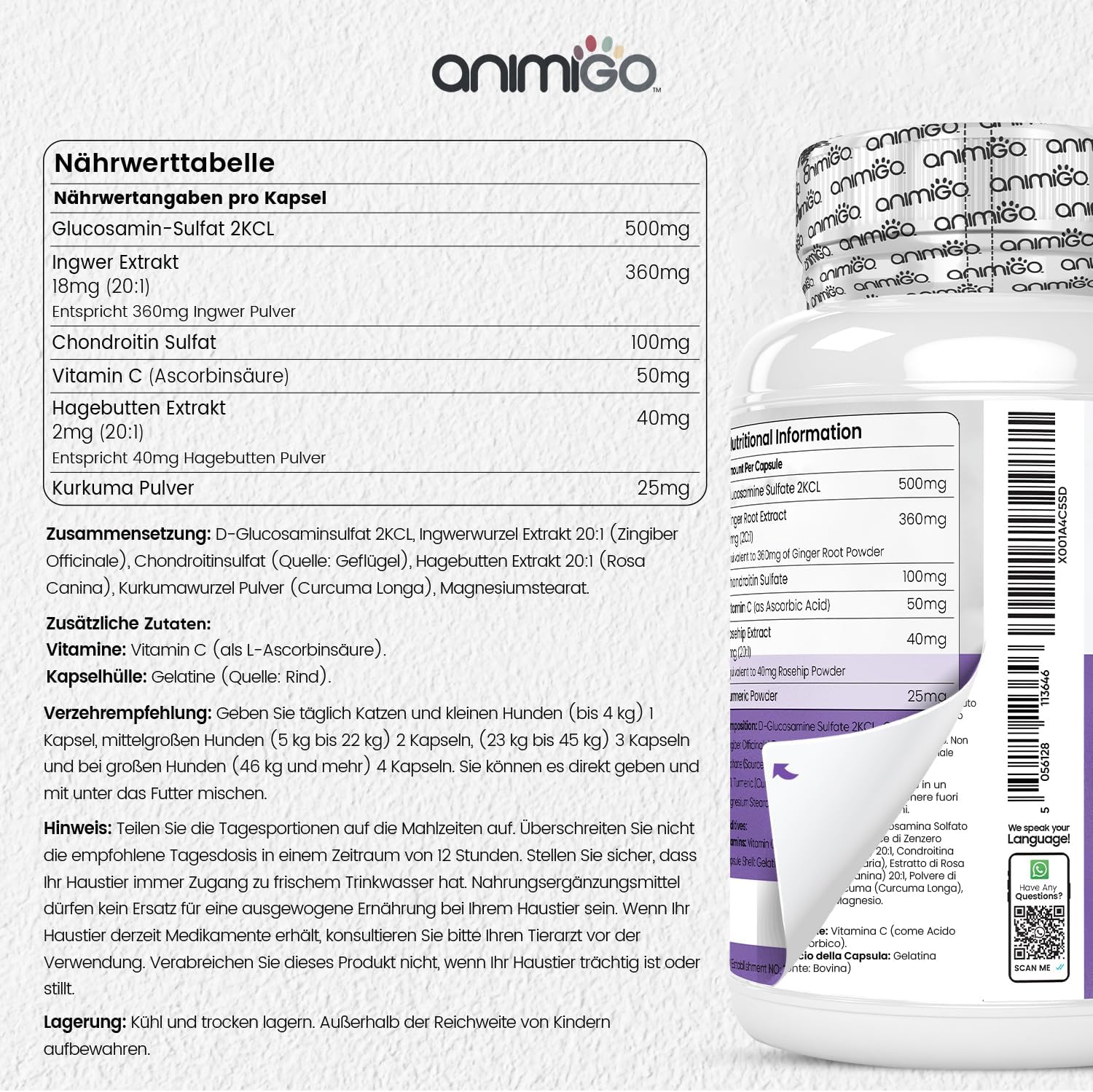 Detalle 2 de Glucosamin Chondroitin Komplex 180 Kapseln