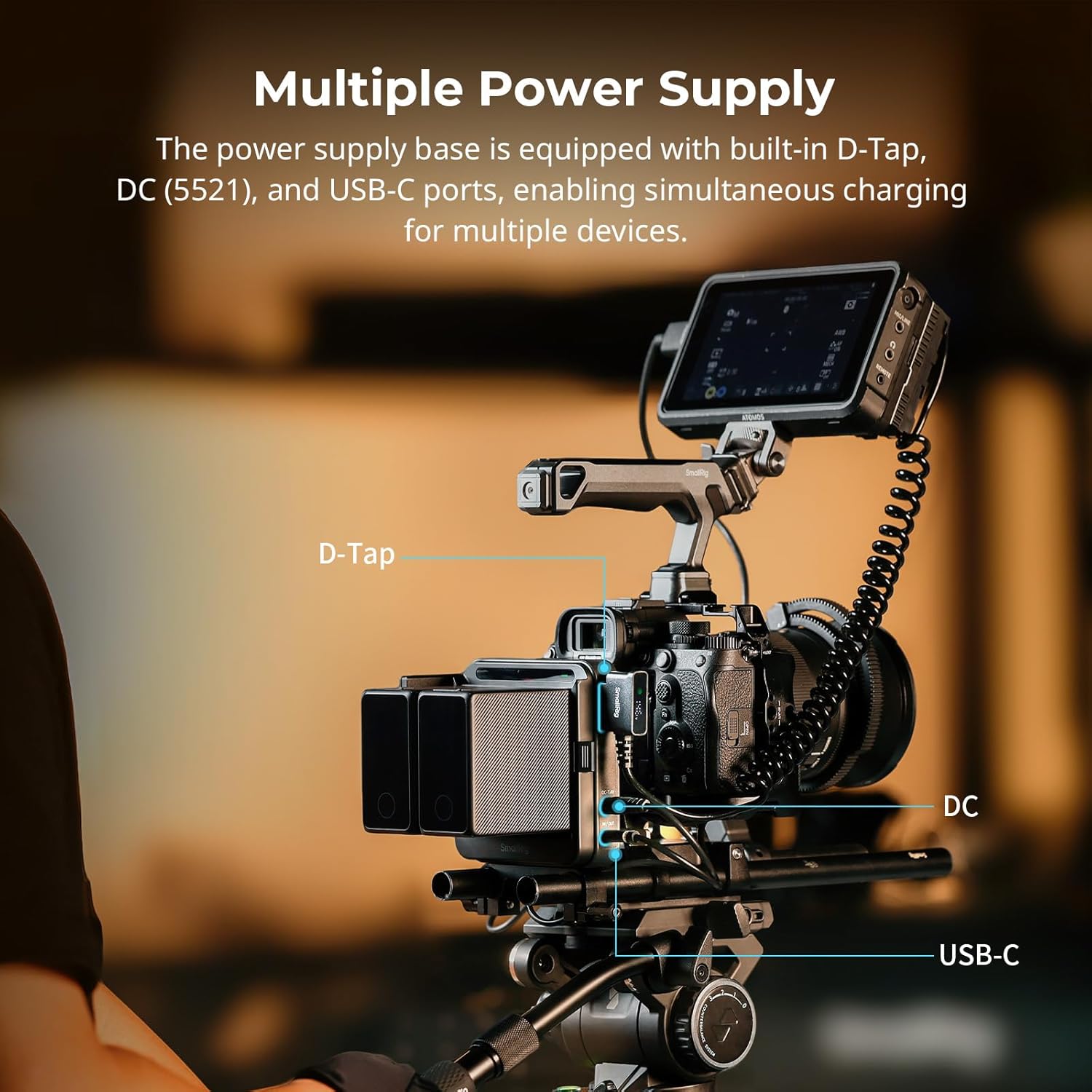Detalle de SMALLRIG Piastra doppia NP-F: alimentazione continua per fotocamere e monitor