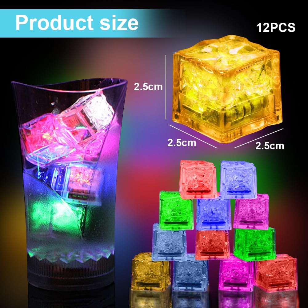 Detalle de Aolso 3917514 świecące zabawki do kąpieli, 12 kostek LED z czujnikiem cieczy