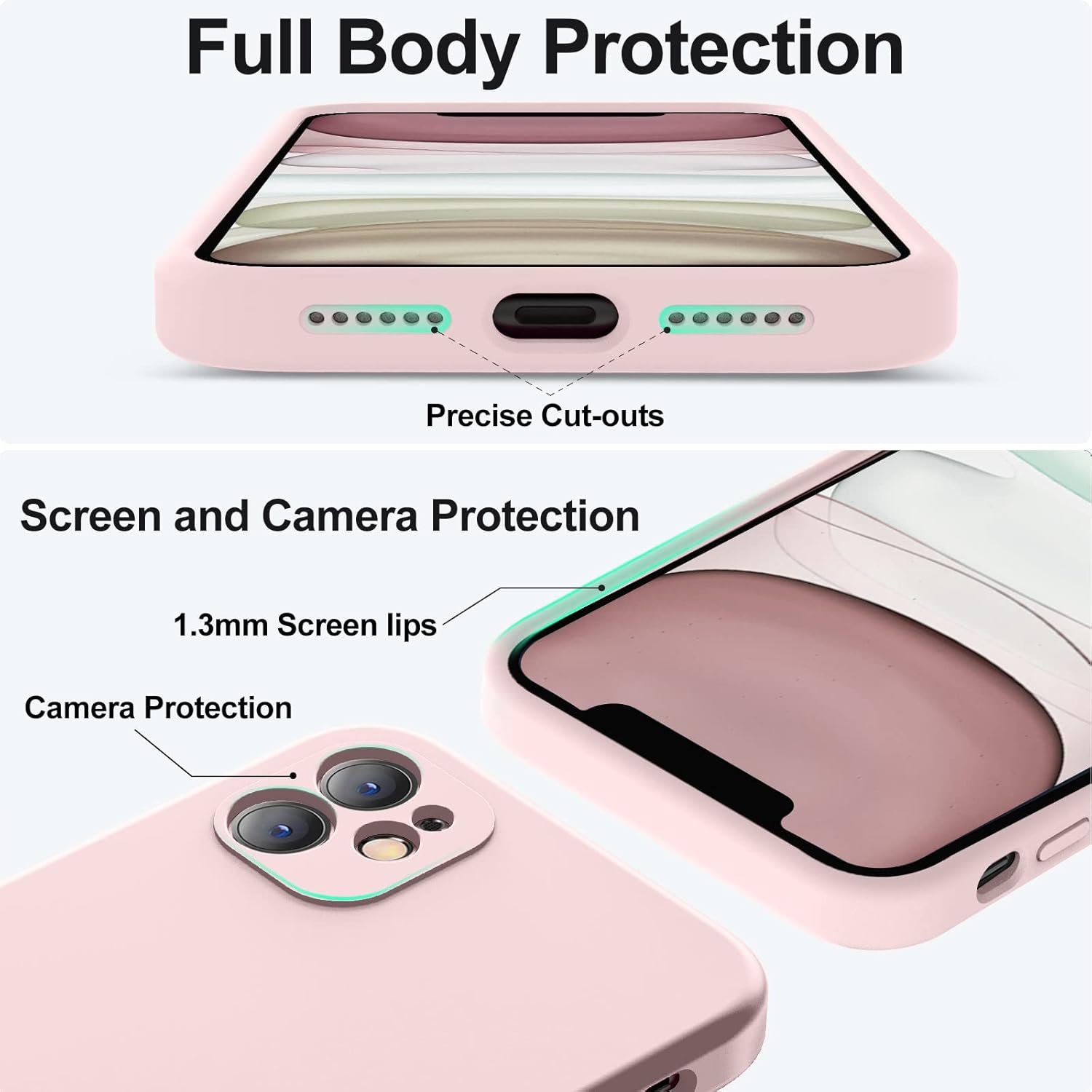 Thumbnail 3 de Vooii Liquid Silicone iPhone 11 Case (Chalk Pink) with Flat Edges & Camera Protection