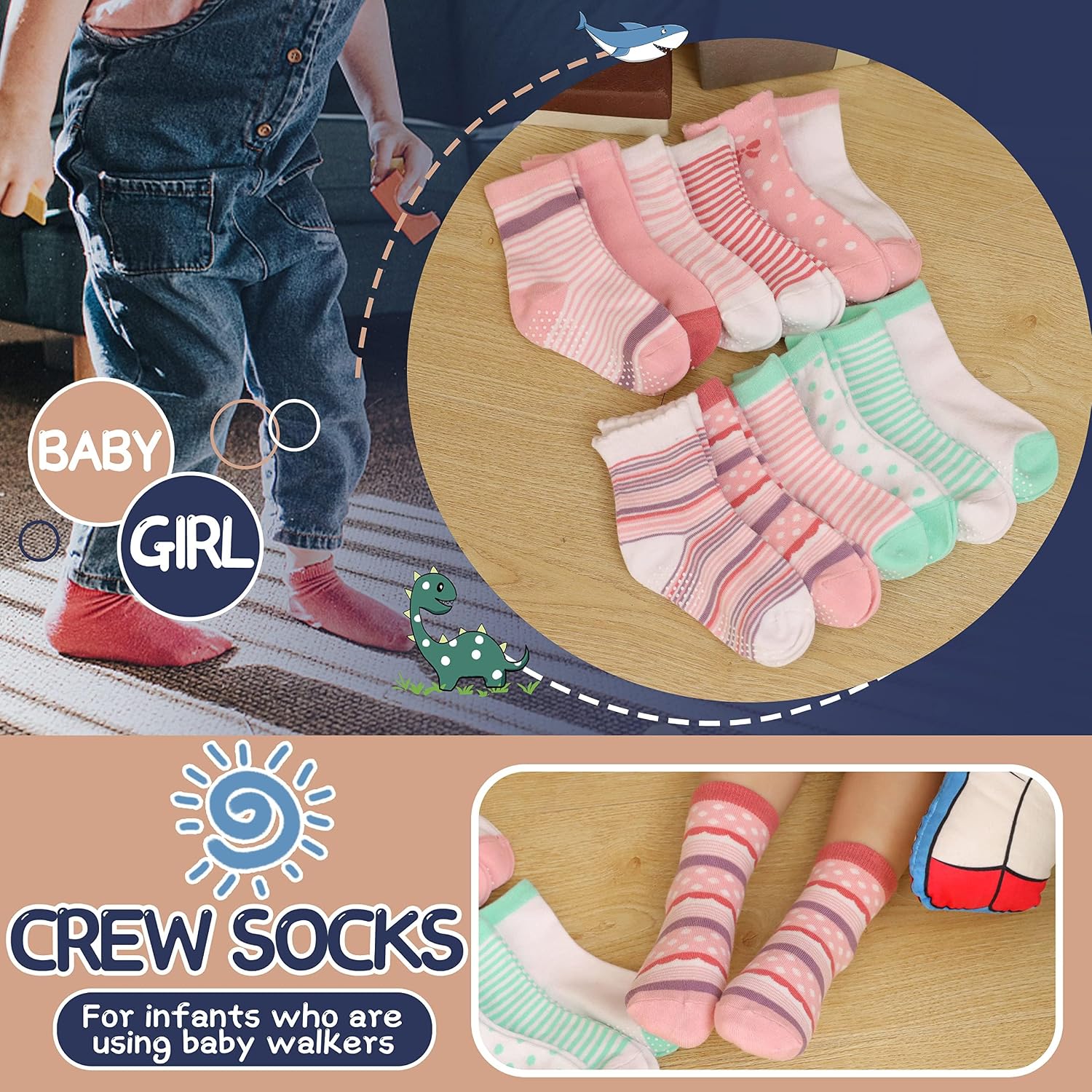 Thumbnail 4 de ANTSANG Anti-Rutsch Stoppersocken 12 Paar