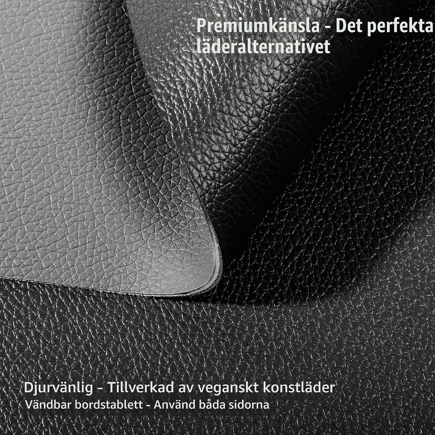 Detalle 1 de KUOGAS bordstabletter i konstläder, 12 delar, vändbara och gråsvarta