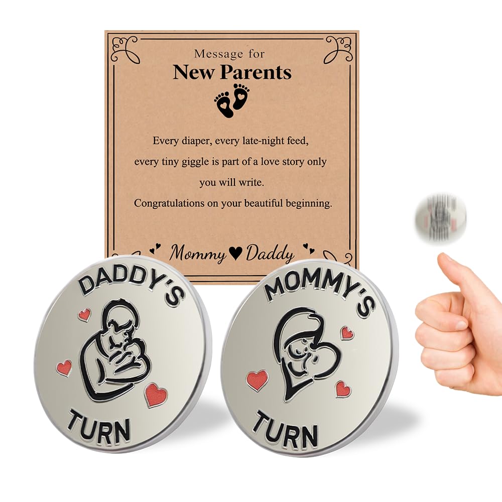 Thumbnail 6 de Double-Sided New Parent Decision Coin, Stainless Steel