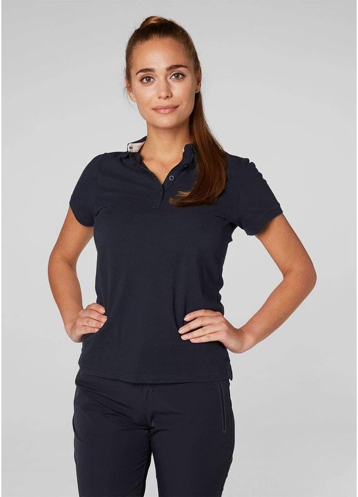 Detalle de Helly Hansen Donna Polo Crew Pique 2: polo in cotone organico per un look femminile e versatile