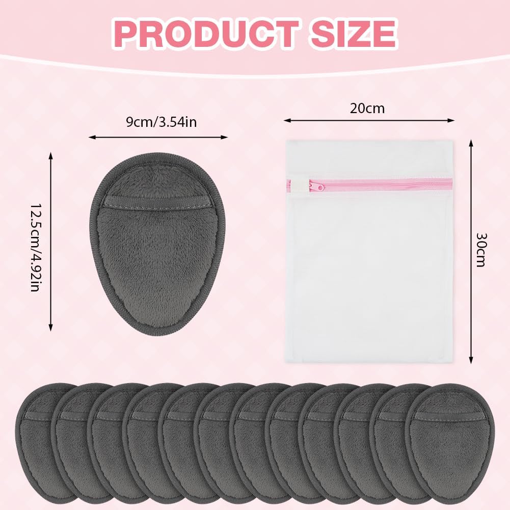 Detalle de AOOWU 12 Pz Dischetti Struccanti Riutilizzabili con Sacchetto Lavanderia – Flanella Double-Face