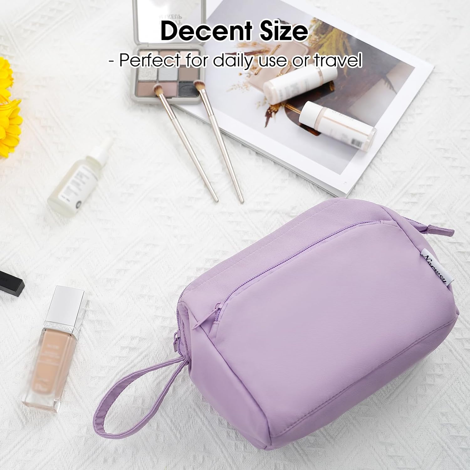 Thumbnail 5 de Narwey Purple makeup bag 21.5 cm wide-open